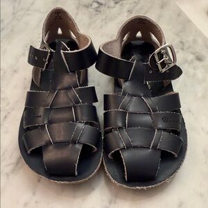 Navy Leather Boys Sandals